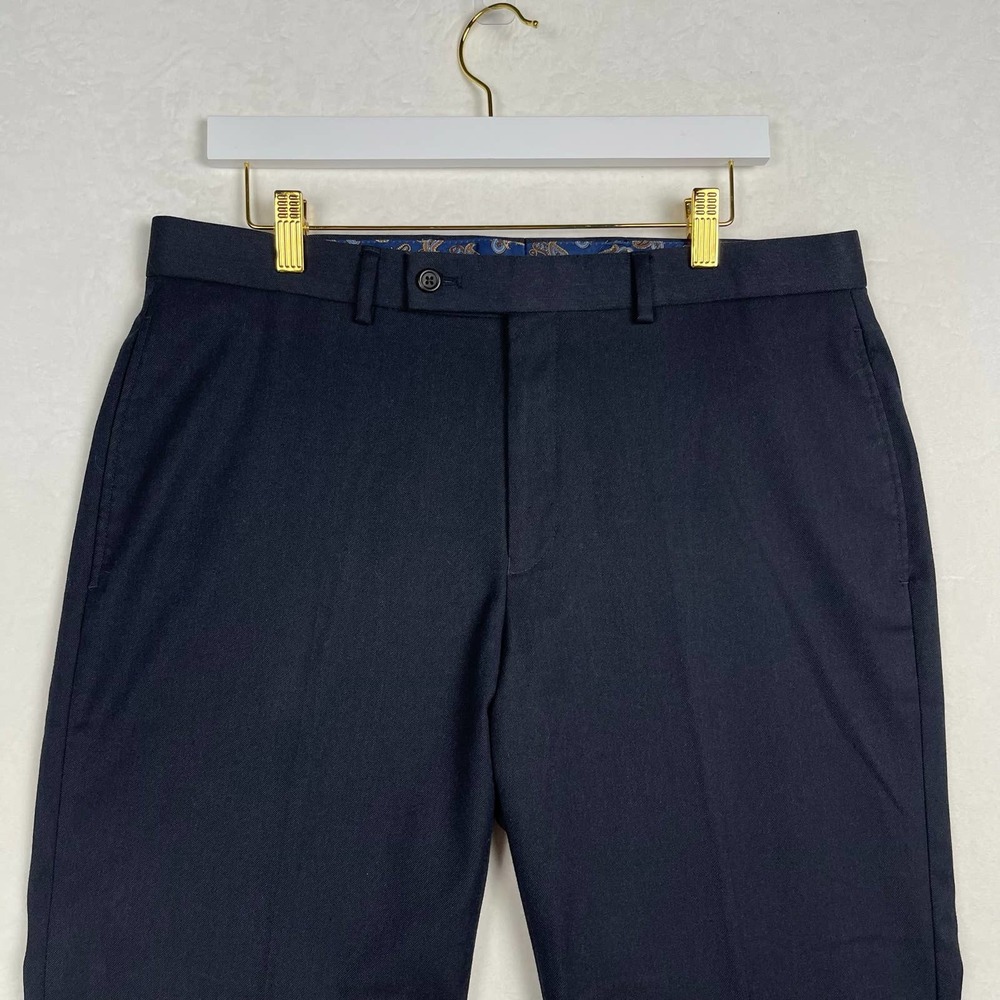 Ralph Lauren Men’s Dress Pants 34X30 Classic Fit‎ Flat Front Pants Black - Picture 2 of 15
